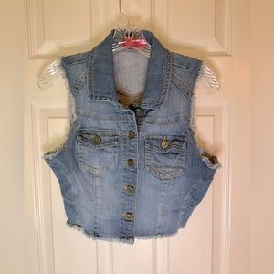 Tinseltown Denim Couture Sleeveless Vest